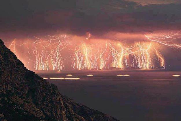 70 lightening shots taken at ikaria island during a thunderstorm