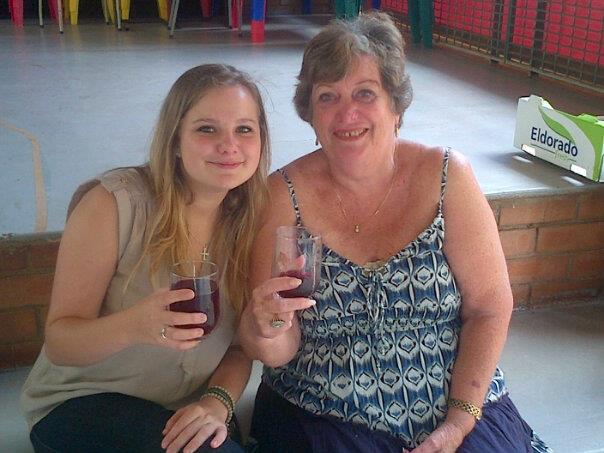 My gran and I having wine!